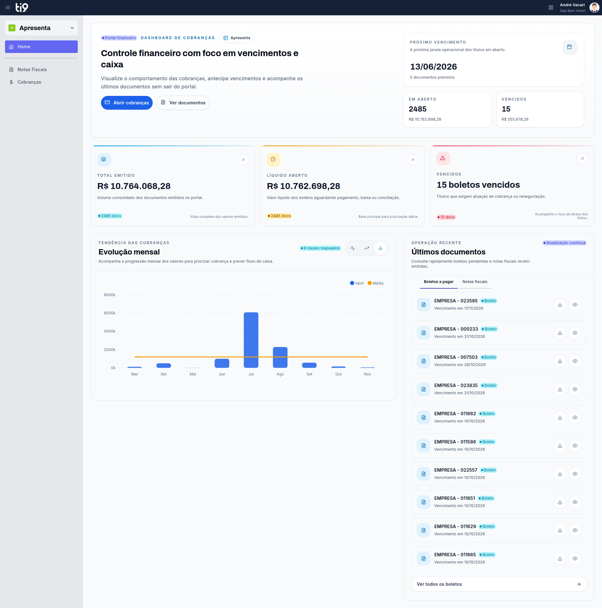 Tela do e-Portal