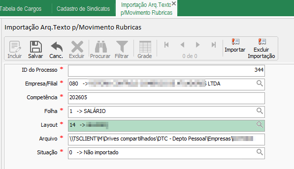 Tela do sistema: Fechamento mais rápido