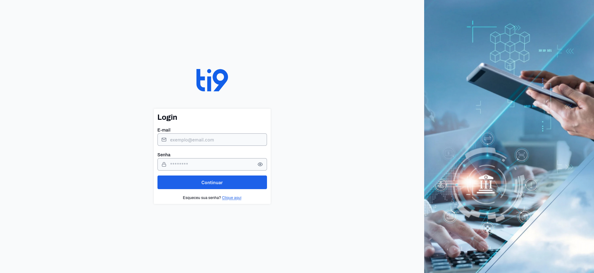 Tela do sistema: Interface amigável